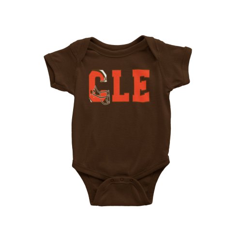 Cleveland Football Baby Bodysuit | Baby Cleveland | Baby CLE | Baby Brown and Orange | Unique Ohio Gift | Baby Shower | Birth Announcement