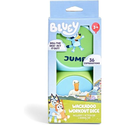 BLUEY Wackadoo Dice Imagination Act Out The Action Game | Family Game Night for All Ages | Creative and Engaging Fun for All Featuring Bluey and Bingo with 36 Unique and Silly Combinations