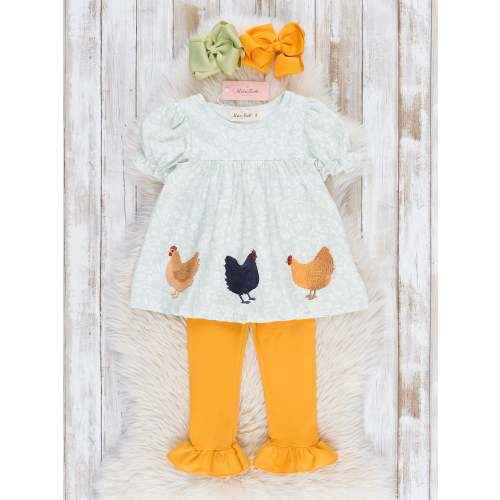 Golden Chicken Party Ruffle Outfit