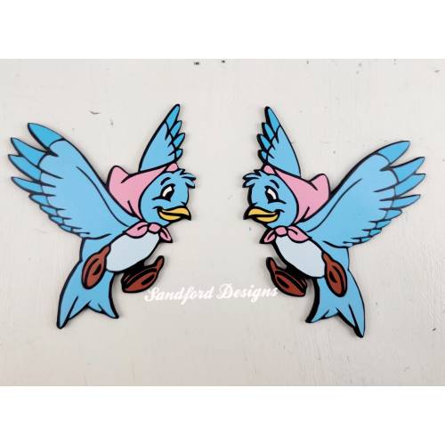 Cinderella Blue Bird Wood Decoration -  Disney Birds Wall Art - Bibbidi Bobbidi Boo Decor
