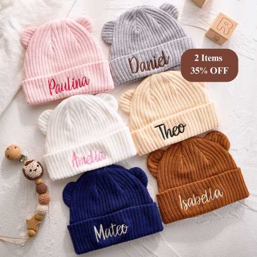 Custom Baby Beanie • 0-2 Years Old • Embroidered Newborn Baby Beanie • Baby Shower Gift • Newborn Gift
