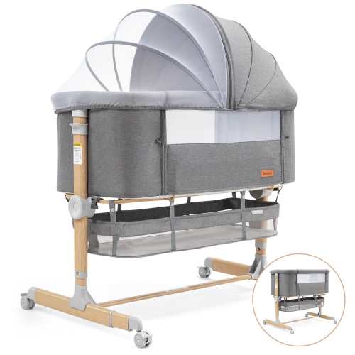 Multifunctional Upgraded Baby Crib | 9 Adjustable Heights with 3D Waterproof Spine-Protecting Mattress