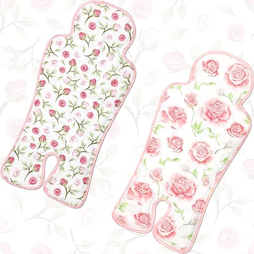 Qunclay 2 Pcs Gel Car Seat Cooler Pad for Baby Cooling Pad for Stroller Breathable Universal Car Cooler Mat Multifunctional Baby Stroller Seat Liner Cushion Chair(Flower)