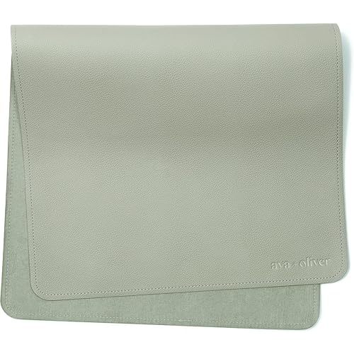 Vegan Leather Baby Changing Mat (16 X 30 in) - Multipurpose Wipeable and Portable Diaper Changing Mat - Foldable Travel Changing Mat (Sage)