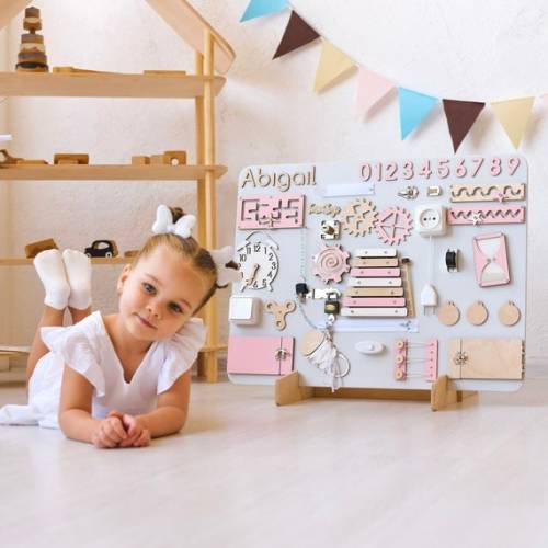 Busy Board 1 2 3 Year Old, Custom Montessori Board, Personalized Toddler Wooden Toys, Baby Boy Gift, 1st Birthday Gift First Christmas Gift