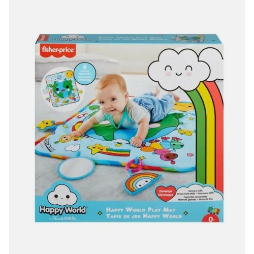 New Fisher Price Happy World Play Mat Friends with You New 6 Sensory Discoveries