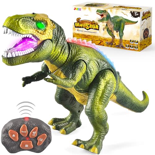 JOYIN Robot Dinosaur Toy for Kids Boys 3+ Big T rex with Light and Realistic Roaring Sound, Remote Control Walking & Dancing Dinosaur, Electronic Steam Toy, Birthday Gift for Kids Boys Girls