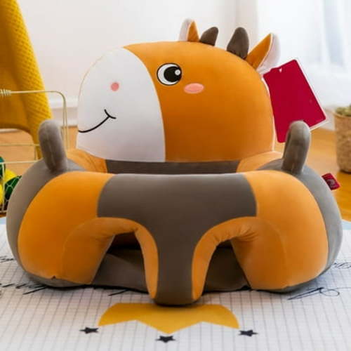 YIYQI Cushion Baby Sofa Support Chair Soft Plush Cartoon Animals Baby Sitting Chair Learning To Sit Seats Without Filled Cotton F - One Size