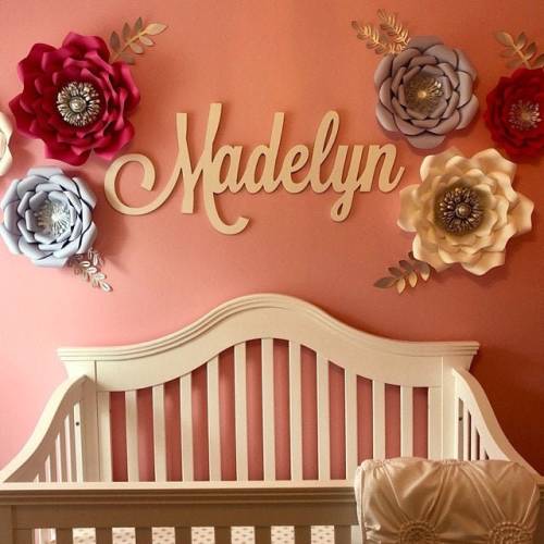 Wooden Nursery Name Sign Madelyn Custom Wood Personalized Calligraphy Sign Decor Over Crib Nursery Name Sign Kids Room Family name sign