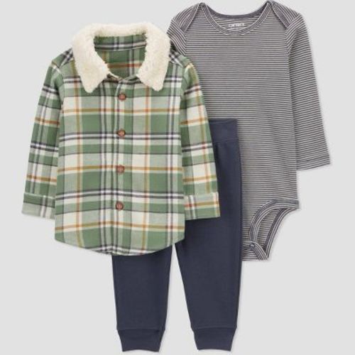 Carter's Just One You® Baby Boys' Plaid Coordinate Set - Green 12m