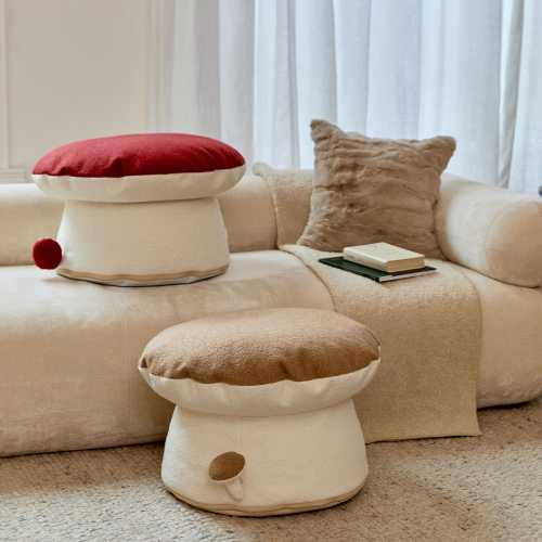 Adorable Mushroom Floor Pouf Cover, Handmade Ottoman Cover, Perfect Personalized Gift or Healing Holiday Gift for Kids' Room or Living Room