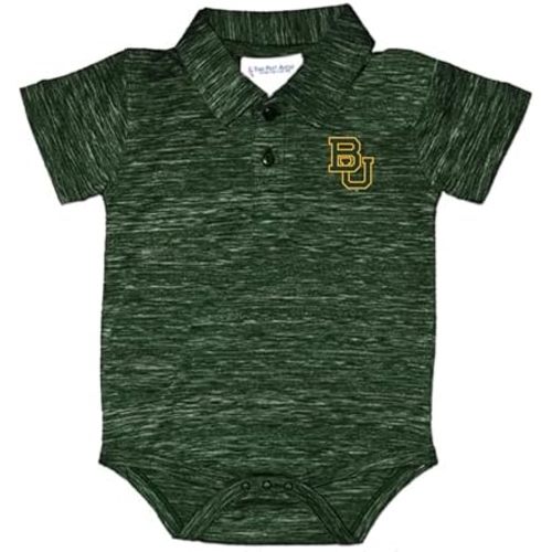 Two Feet Ahead Space Dye Short Sleeve Golf Polo Baby Bodysuit Creeper Newborn Infants