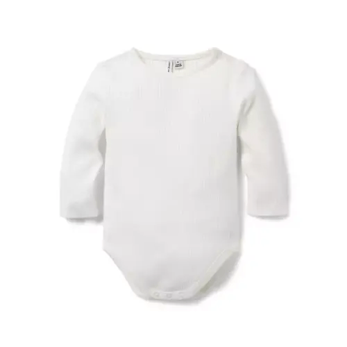 Newborn Jet Ivory Baby Ribbed Bodysuit by Janie and Jack