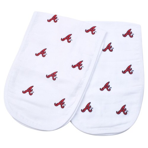 Atlanta Braves Three Little Anchors Infant 2-Pack Muslin Burp Cloth Set