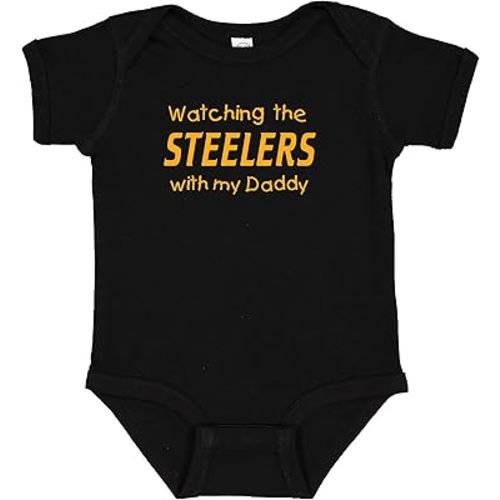 Watching the Steelers with my Daddy Baby Boy Bodysuit Outfit Romper Gift