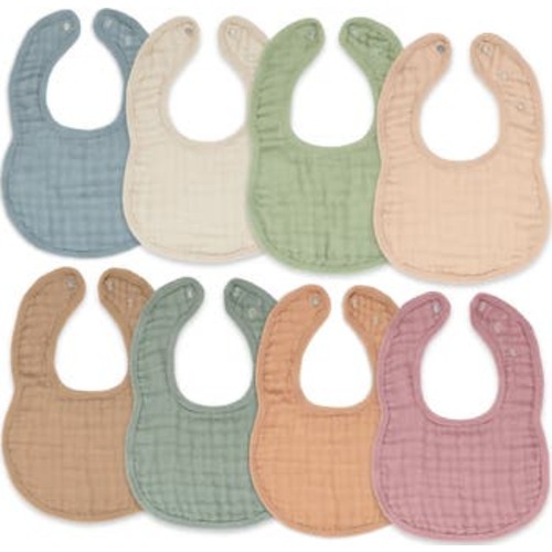 Muslin Bibs - Pack of 8