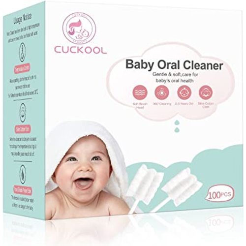 Cuckool [100-Pack] Baby Tongue Cleaner, Baby Oral Cleaner, Upgrade Teeth and Gum Cleaner for Babies and Infants Aged 0-36 Months