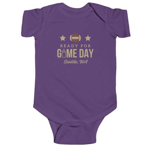 Seattle, WA Ready for Game Day - Baby Bodysuit, College Football, Young Tailgater, Campus Tailgate, Newborn, Infant, Toddler