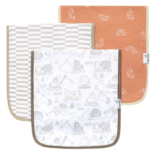 Baby Burp Cloth Large 21''x10'' Size Premium Absorbent Triple Layer 3-Pack Gift Set "Gage" by Copper Pearl