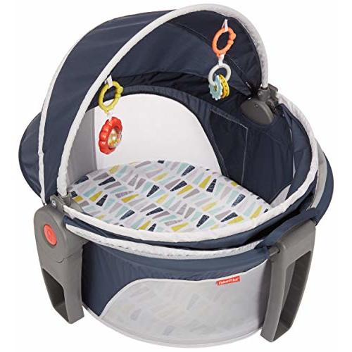 Fisher-Price On-The-Go Baby Dome Citron Wedge, Portable Infant Play and Napping Space with Canopy and Toys - Citron Wedges