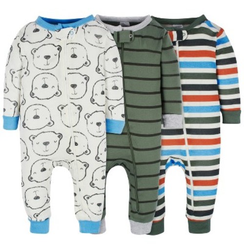 Onesies Brand Baby Boys' Snug Fit Footless Pajamas - Unbearably Cute - 6-9 Months - 3-Pack