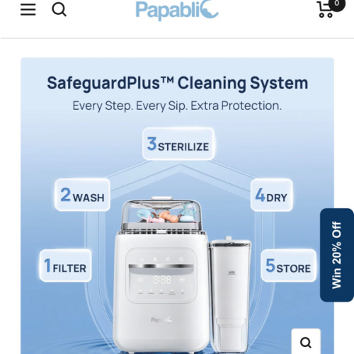Papablic SafeguardPlus™ Baby Bottle Washer System