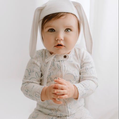 Baby Footie - Bunnies | 100% Organic - Finn + Emma