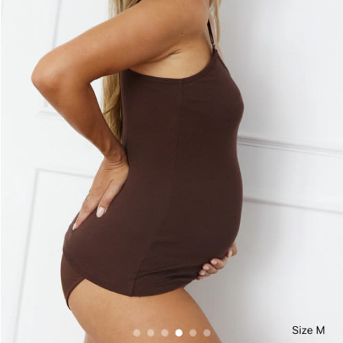 Soft Ribbed Nursing Tank - Cocoa Brown