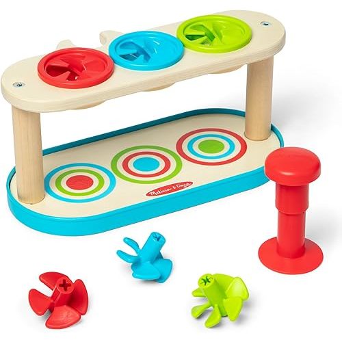 Melissa & Doug Match & Push Spinning Tops Developmental Skills Toy for Girls and Boys 2+ - FSC-Certified