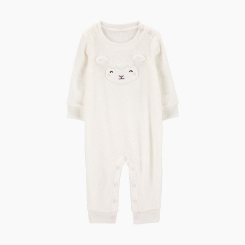 Carter's Sheep Fuzzy Jumpsuit - Ivory, 6 M