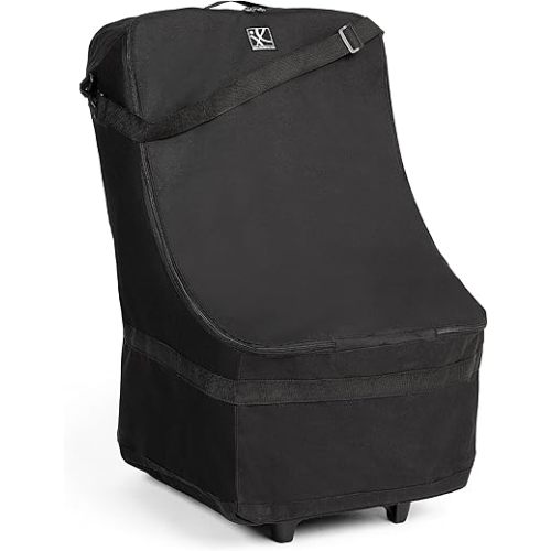 J.L. Childress Wheelie Car Seat Travel Bag - Car Seat Carrier with Wheels - Heavy Duty Car Seat Bag with Wheels - Fits All Car Seats, Infant Carriers & Booster Seats - Black