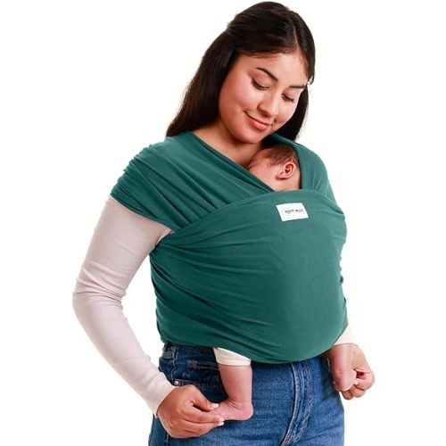 Sleepy Wrap Stretchy Ergonomic Baby Carrier Sling for Newborns to Toddlers - Hands-Free Lightweight Baby Wrap 7-35 lbs (Dark Green)