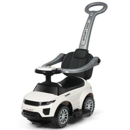 Costway 3 In 1 Ride On Push Car Toddler Stroller Sliding Car W/music White