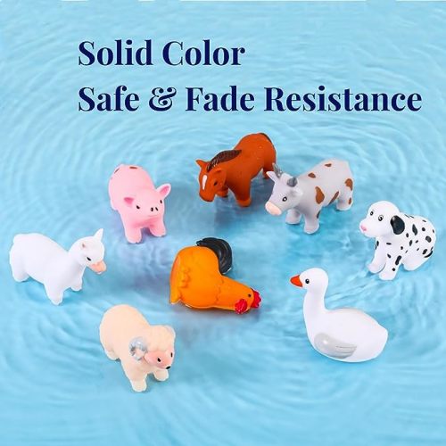 XY-WQ Mold Free Bath Toys No Hole, for Infants 6-12& Toddlers 1-3, No Hole No Mold Bathtub Toys (Animal Ⅱ, 8 Pcs with Mesh Bag) - AnimalsⅡ