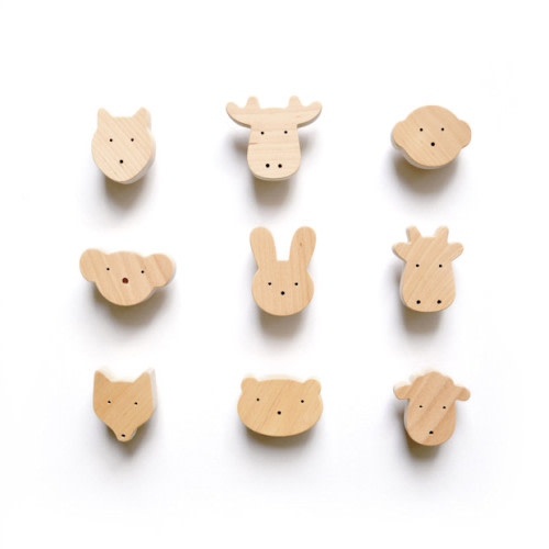 mielasiela Wooden Animal Knobs for Kids' Dresser