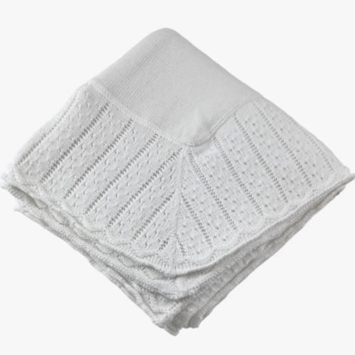Cotton Pointelle Blanket/white