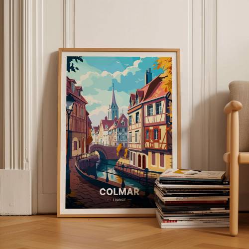 Colmar France Travel Poster, Scenic Wall Art for Home & Office, French Town Landscape, Art Lover Gift Idea, C20-1409