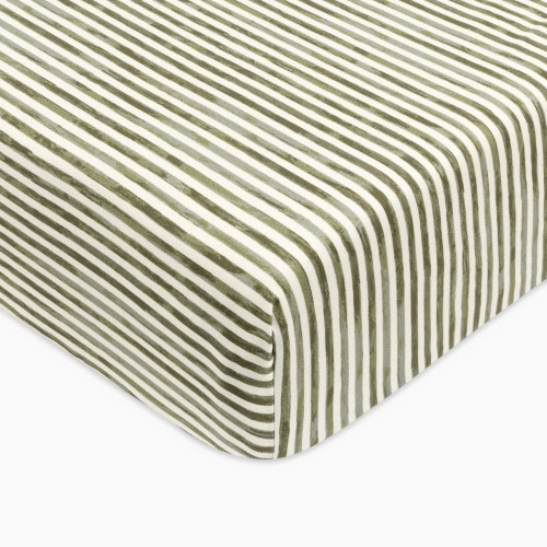 babyletto Organic Brushed Cotton Crib Sheet - Juniper Stripe By Nate Berkus