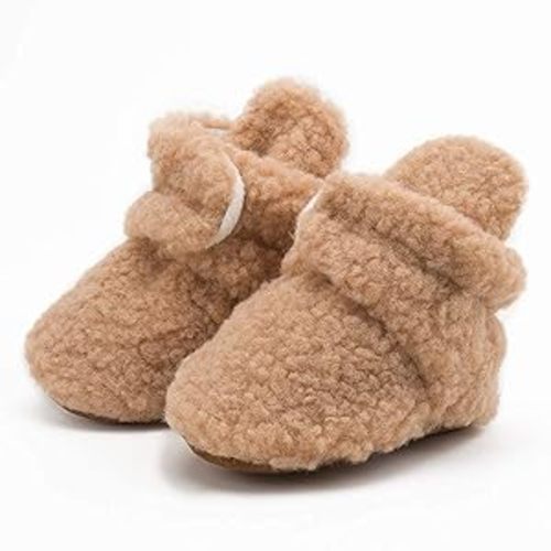 Amazon.com | Babelvit Newborn Baby Boy Girl Soft Fleece Booties Stay On Infant Slippers Socks Shoe Non Skid Gripper Toddler First Walkers Winter Ankle Crib Shoes | Slippers