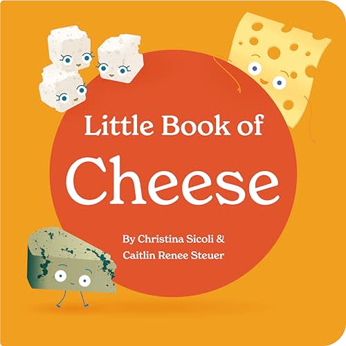 BlueMilk Little Book of Cheese Board Book Stories of Aging Cheeses Read Fun Italian Foodie Facts Poems and Rhymes Baby 0-12 Months Toddler Ages 1-4