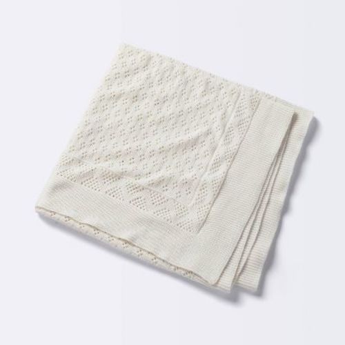 Seed Stitch Pointelle Baby Blanket - Cream - Cloud Island™