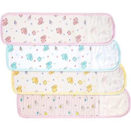 Liitrton 4 PCS Cartoon Pattern Cotton Baby Infant Umbilical Cord Belly Band for 0-12 months (Random Color,Printed Animal)