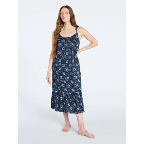 Joyspun Women's Woven Midi Sleep Gown with Shoulder Tie, Sizes XS-3X