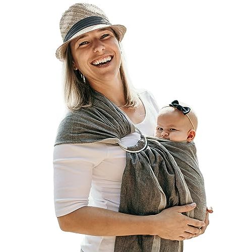 Hip Baby Wrap Ring Sling Baby Carrier for Infants and Toddlers - Beautiful, 100% Soft Cotton Baby Wraps Carrier For Babies 8-35 lbs - Perfect Baby Shower Gifts Moms And Dads - Nursing Cover (Midnight)