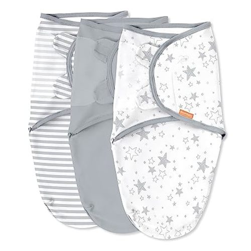 SwaddleMe Original Swaddle - Size Small/Medium, 0-3 Months, 3-Pack (Twinkle Twinkle) Easy to Use Newborn Swaddle Wrap Keeps Baby Cozy and Secure and Helps Prevent Startle Reflex