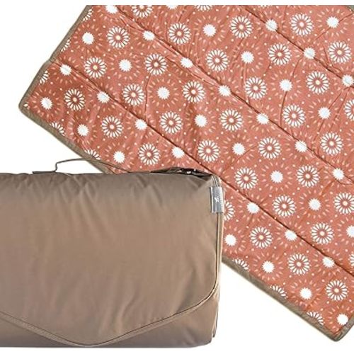 Little Unicorn 5'x7' Outdoor Family Picnic & Beach Blanket | Durable & Water-Resistant Fabric | Compact Fold & Easily Wipes Clean | Zipper Pocket (Sun Baked)