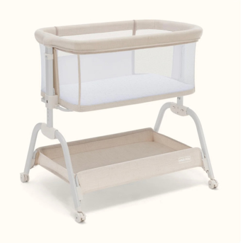 HARPPA Cuddly Lite | 2-in-1 Baby Bassinet & Bedside Sleeper for Newborns with Anti-Reflux Mattress | Adjustable Height, Attaches to Bed, CPSC Certified, Tool-Free Setup & Portable Wheels | Safe Co-Sleeping, Compact Design for Small Spaces, Ideal for Newbo