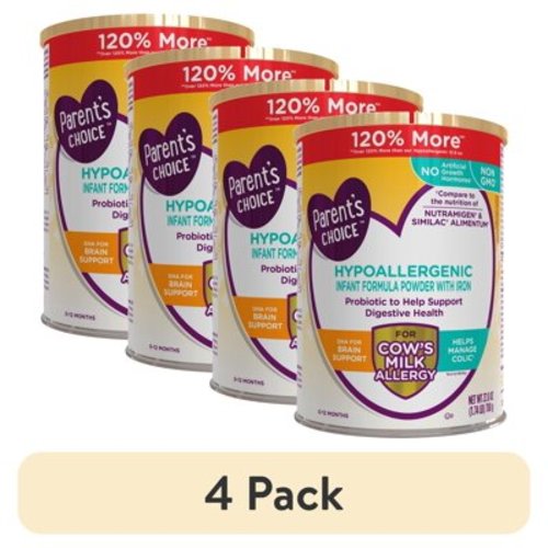 (4 pack) Parent's Choice Hypoallergenic Infant Formula Powder, 27.8 oz Canister