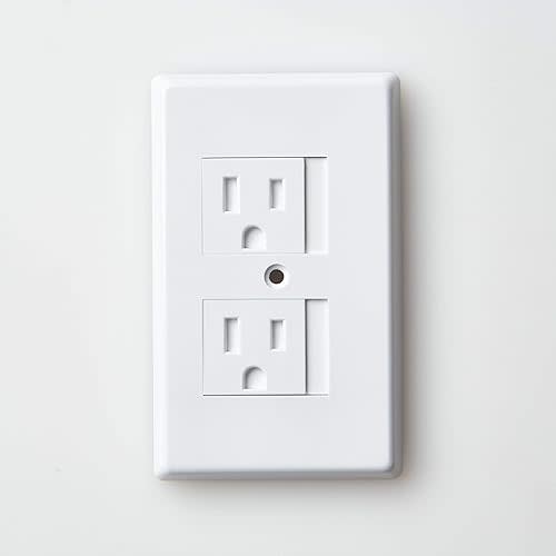 Mommy's Helper Safe Plate Self Closing Electrical Outlet Covers, Baby Proofing Safety Wall Socket Plate, Automatic Sliding Cap Cover Standard Wall Outlet Cover, White