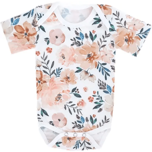 Copper Pearl Short Sleeve Bodysuit Baby: Ultra Soft Bodysuits for Newborns, Boys, Girls, and Infants - Stylish, Comfortable, Overlap Shoulders, Premium Knit Fabric - Autumn, 3-6 Months